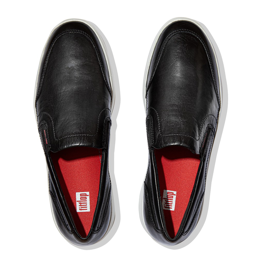 Fitflop Man Slip-on Black - Rally X Leather Sneakers - SL7508324